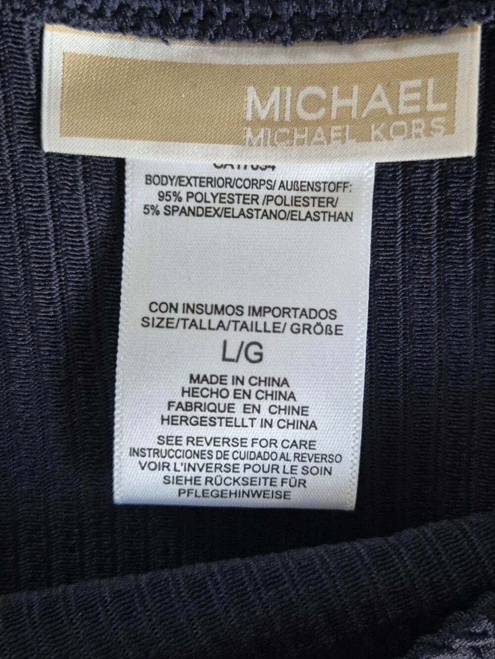 Michael Kors Navy Textured  Mini Skirt, size L (Bottom Piece from 2 -Piece Set)